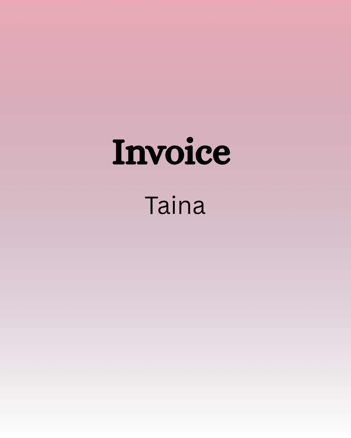 Invoice - Taina