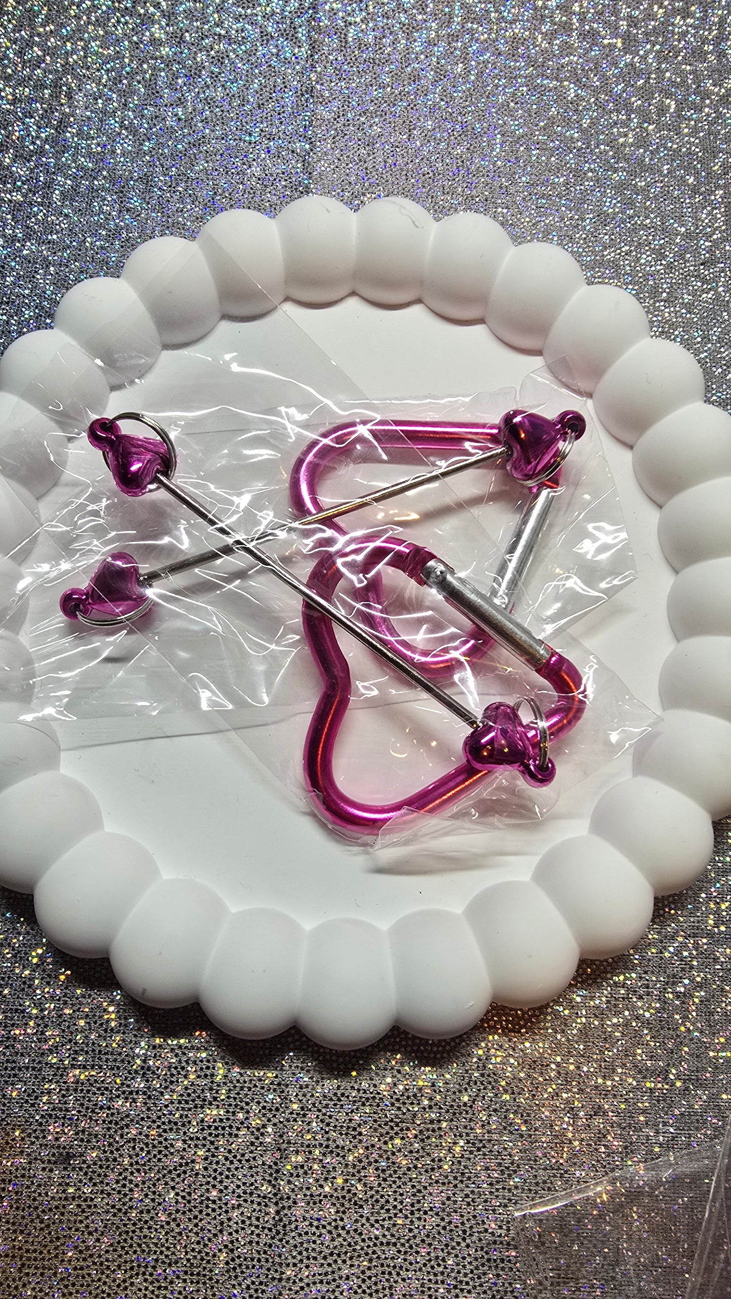 Beadable Keychain Heart