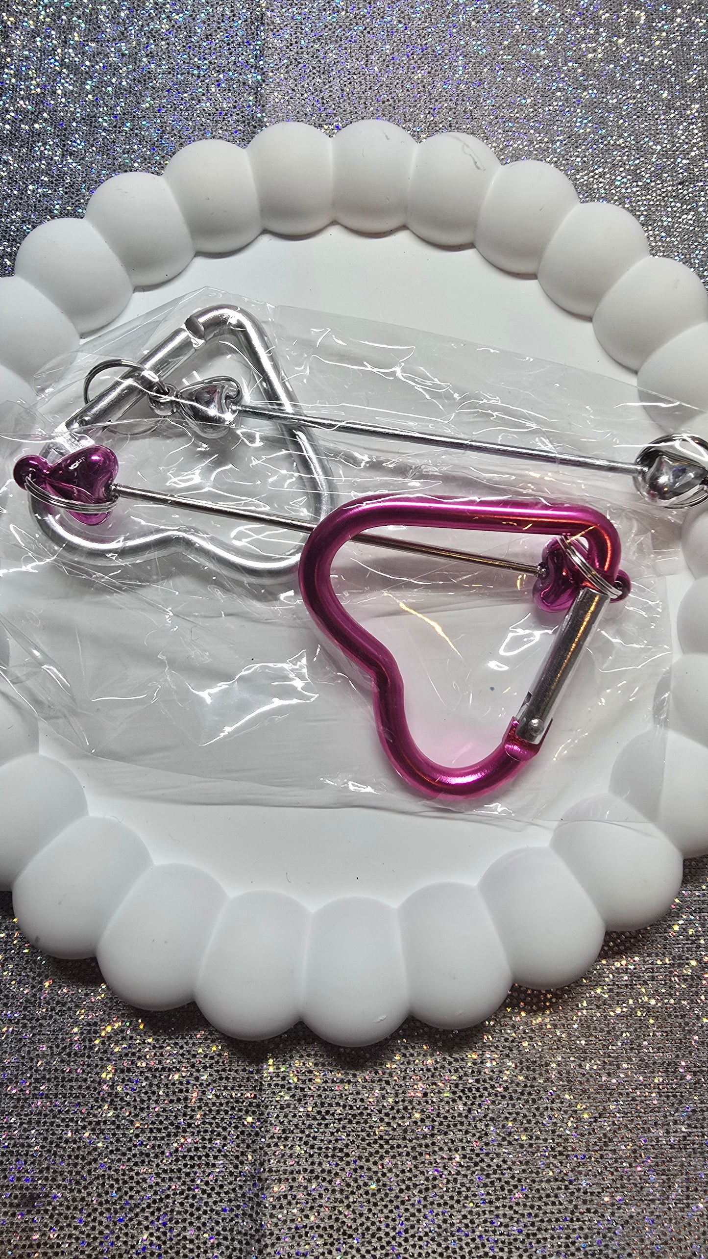 Beadable Keychain Heart