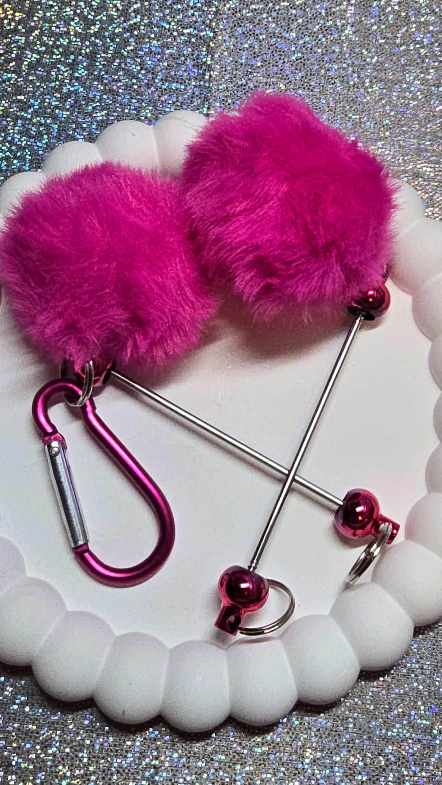 Beadable Pompom Keychain