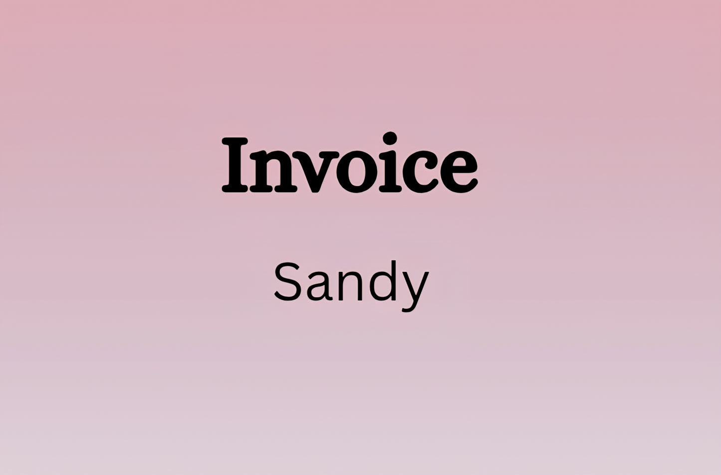 Invoice - Sandy