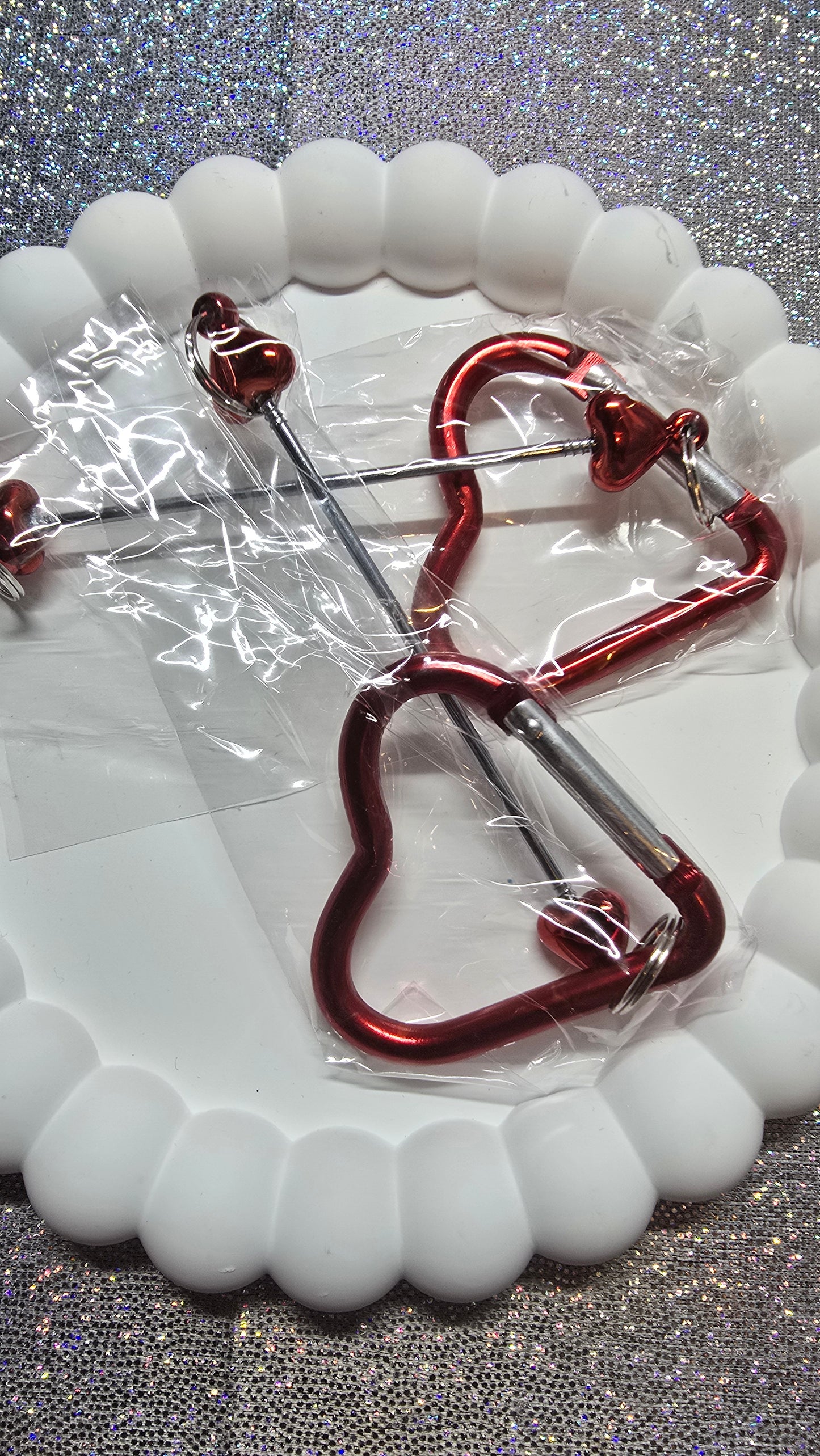 Beadable Keychain Heart